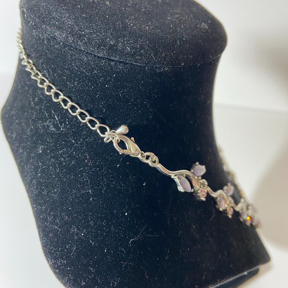 Iridescent Crystal Floral Statement Necklace - Picture 9 of 14